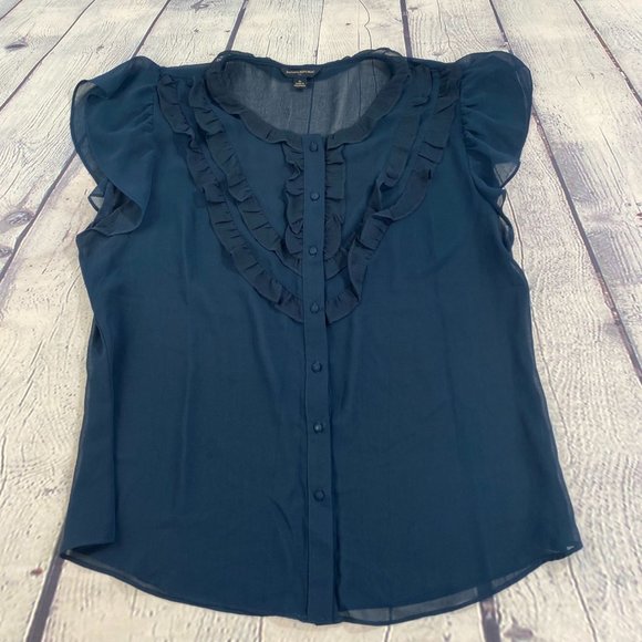 Banana Republic Tops - Banana Republic Sheer Ruffle Tank Top Blouse